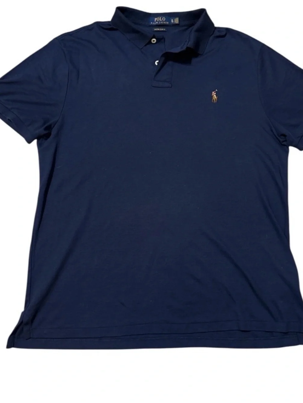 Polo by Ralph Lauren Men's Navy Classic Fit Flesh Pony Polo Shirt XL